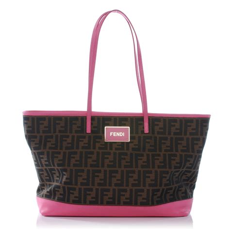 fendi zucca tote pink|fendi zucca canvas shoulder bag.